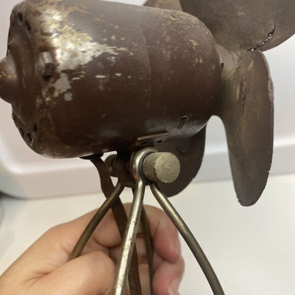 Antique Heinze Electric Co 115V Desk Fan Rubber Blade Sold As It    9” Tall - Picture 7 of 14